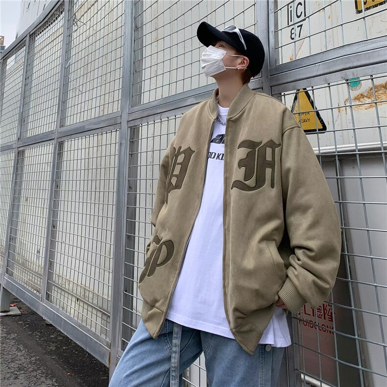 2023港风文艺长袖夹克男春秋宽松潮流棒球服,男装夹克,星座716-4