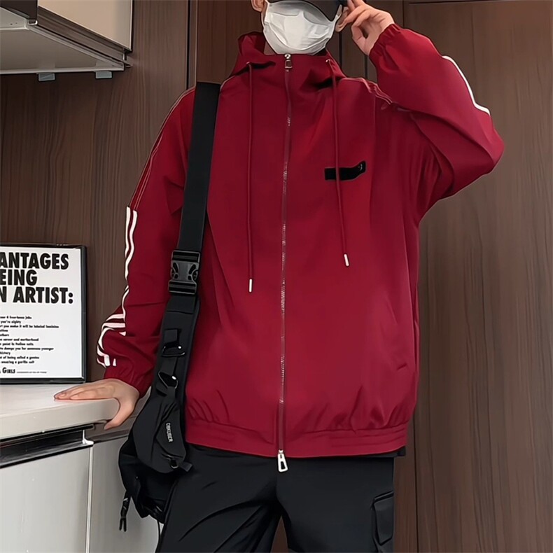 JK5009/P65春装新款连帽夹克男潮上衣感谢织带设计百搭外套,男装夹克,电商A141