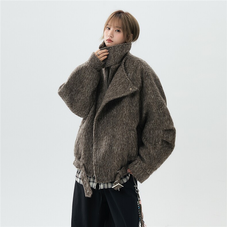 现货大翻领CIEANFIT韩系高级感痞帅上衣宽松港风外套N61-P130,女装短外套,电商A170