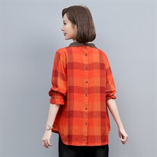 2021春季新款时尚拼接花边领后开衬衫，女装衬衫，叶笙衣