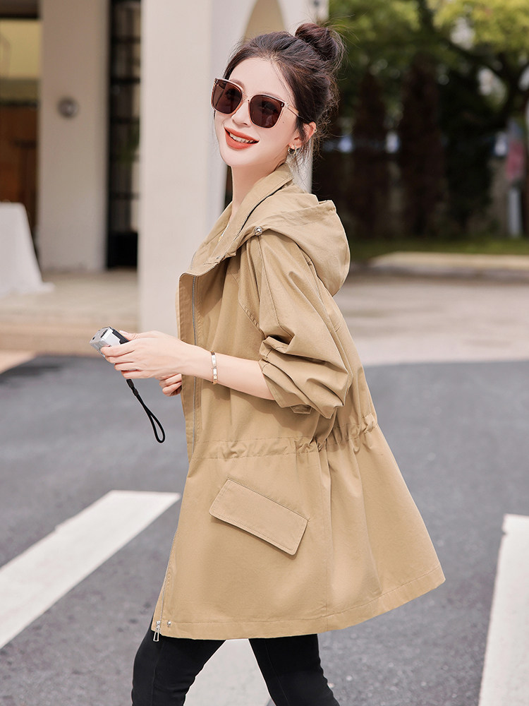欧洲站2025新款春秋中长款风衣女韩版时尚洋气大衣高端流行短外套,女装风衣,梦懿尔