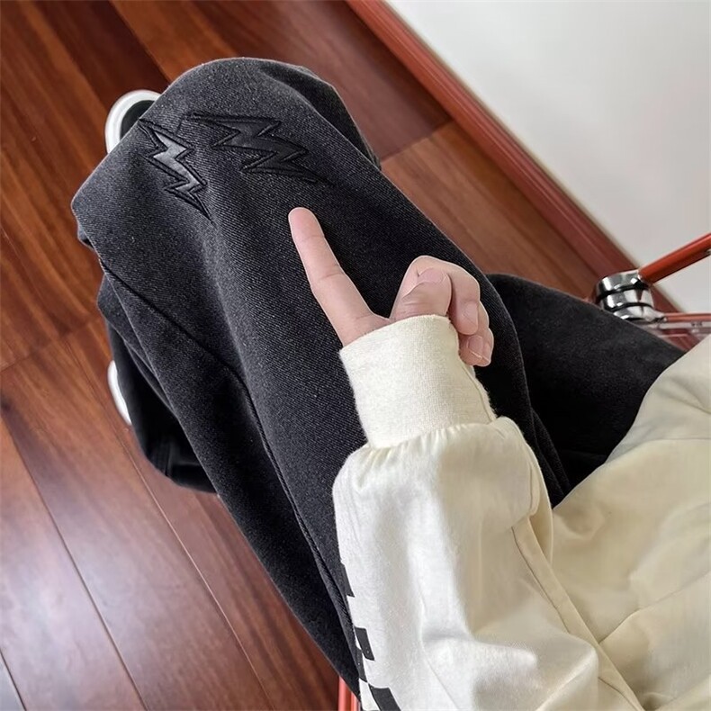 美式街头裤子男高街ins潮vibe欧美炸街牛仔裤男宽松直筒6230-p43,男装牛仔裤,星座1008-1