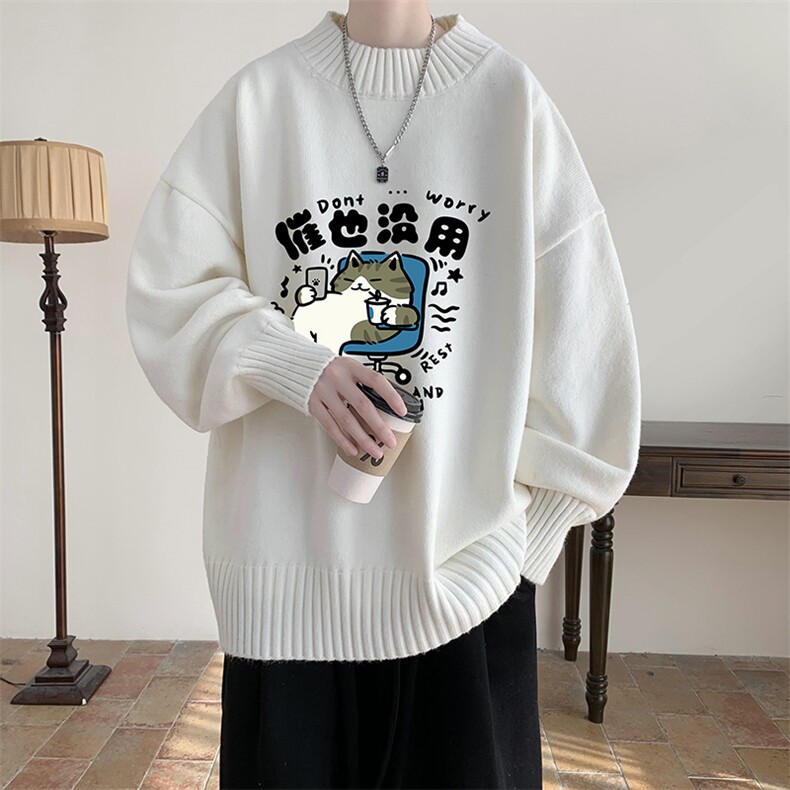 半高领毛衣男大码胖子针织衫毛线衣M18403-P45加绒款-P65,男装针织衫/毛衣,电商A040