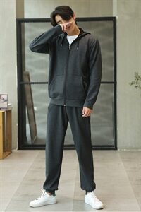冬加绒加厚运动套装宽松开衫卫衣两件套运动服加肥大码910款图片
