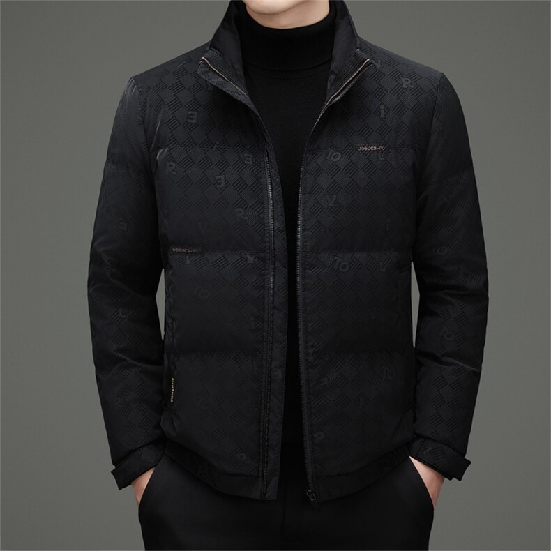 现货新标90白鸭绒羽绒服外套男士立领商务休闲羽绒服外套图片