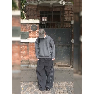 重磅秋冬北极绒亨利领毛衣开衫美式复古休闲慵懒风纯色翻领针织衫图片