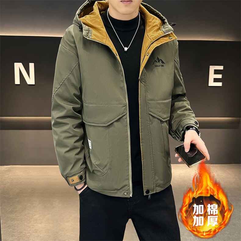 加棉加厚秋冬大码外套男士帅气连帽夹克潮流时尚男棉衣ZY801-P70,男装夹克,星座310B-3