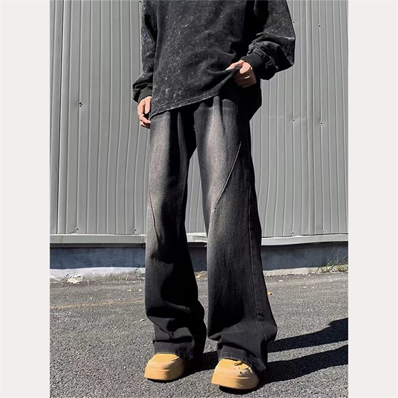 美式高街做旧水洗复古高级感男女宽松牛仔裤SA177P44，男装牛仔裤，星座1112-1