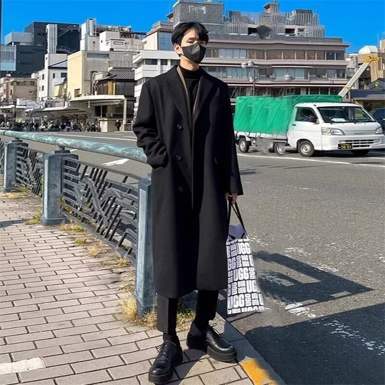 高端双面羊绒大衣男2026秋冬新款韩版中长款过膝毛呢子外套潮，男装毛呢大衣，星座218-1（原230）