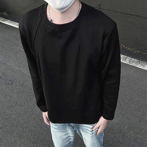 抖音得物品质26春装美式高街曼巴棉螺纹拼接卫衣圆领长袖T恤YT164图片