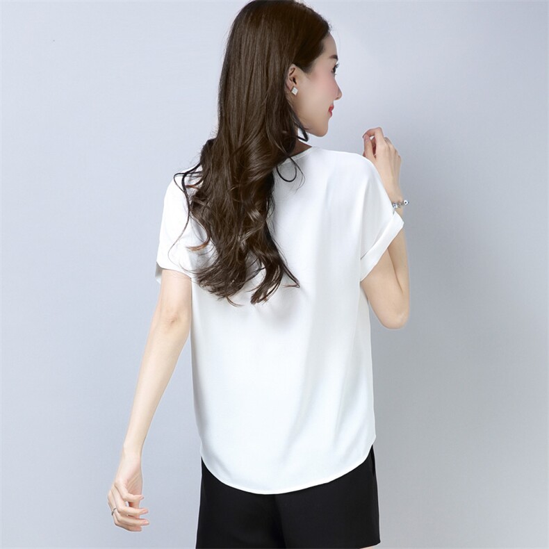纯色T恤短袖宽松优雅气质修身显瘦2021年夏季舒适简约,女装T恤,丽影随形