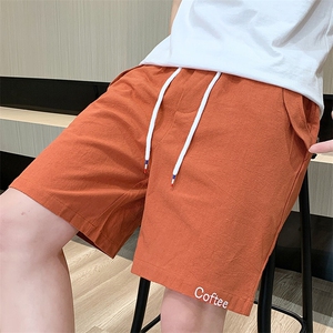 夏季棉麻刺绣短裤男休闲百搭五分裤纯棉沙滩裤XZ310B-3-DK833-P25图片