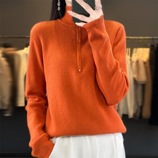 秋冬季新款纯色毛衣女长袖宽松显瘦百搭上衣，女装针织衫/毛衣，贵皇网供仓