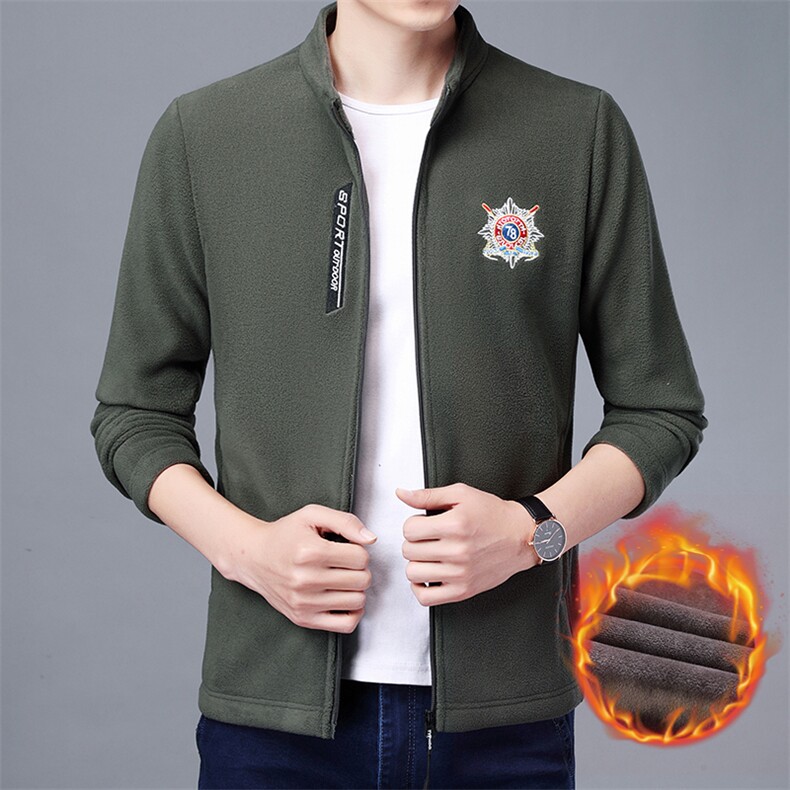 冬季中年男外套新款休闲摇粒绒夹克爸爸装外套SFT82088-P110,男装夹克,电商B212（原钱塘6029）