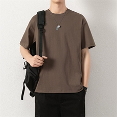 夏季薄款短袖体恤男士潮流休闲宽松凉感半袖T恤衫男款上衣打底衫，男装T恤，钱塘6003（原4033）