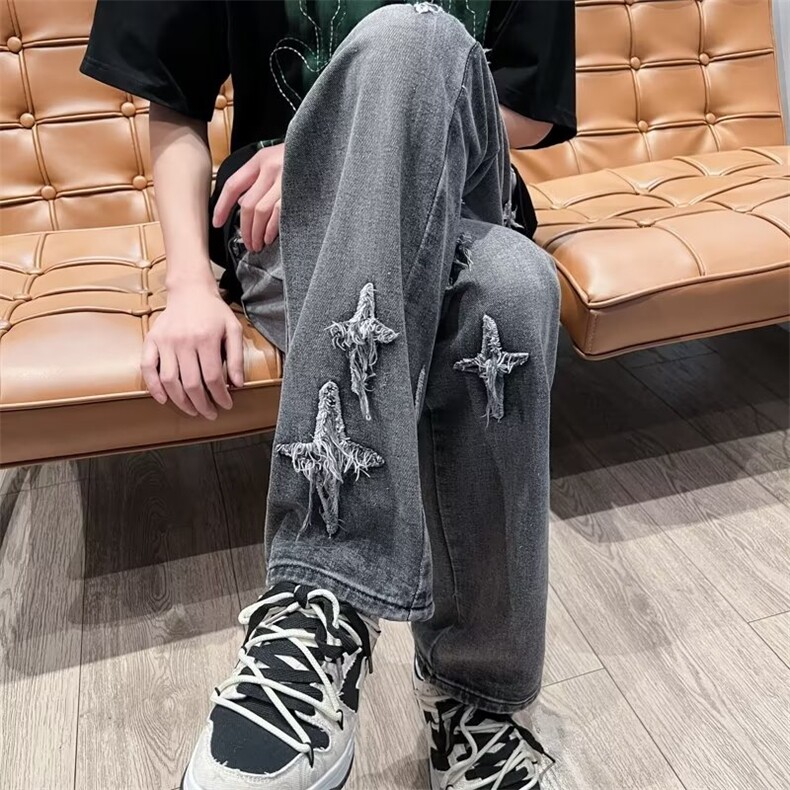 美式牛仔裤男春秋新款休闲直筒裤N2218P43,男装牛仔裤,星座1116-2