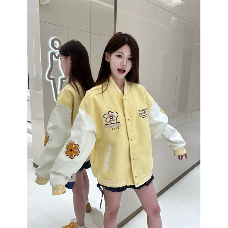 1457#高质量原版做工原版面料棒球服外套女,女装短外套,星座506A