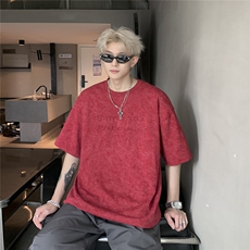 可独供视频250克重磅砂洗钢印天丝棉冰丝短袖T恤JF201-特P38控58，男装T恤，电商A422-1
