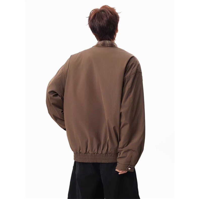 网络图现货美式潮牌新款假两件穿搭棒球服男士秋冬棉服J628-P78,男装棉衣,星座715-7