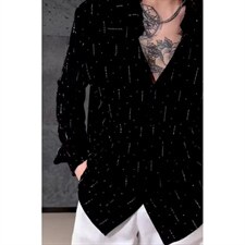 夜店发型师垫肩衬衫男士夏季烫钻宽松痞帅长袖衬衣CK226，男装衬衫，星座1116A（原606A-3）