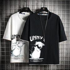 2021夏季新日系网格挂拍大码男印花亚麻短袖棉麻T恤T1003-P35，男装T恤，电商A001