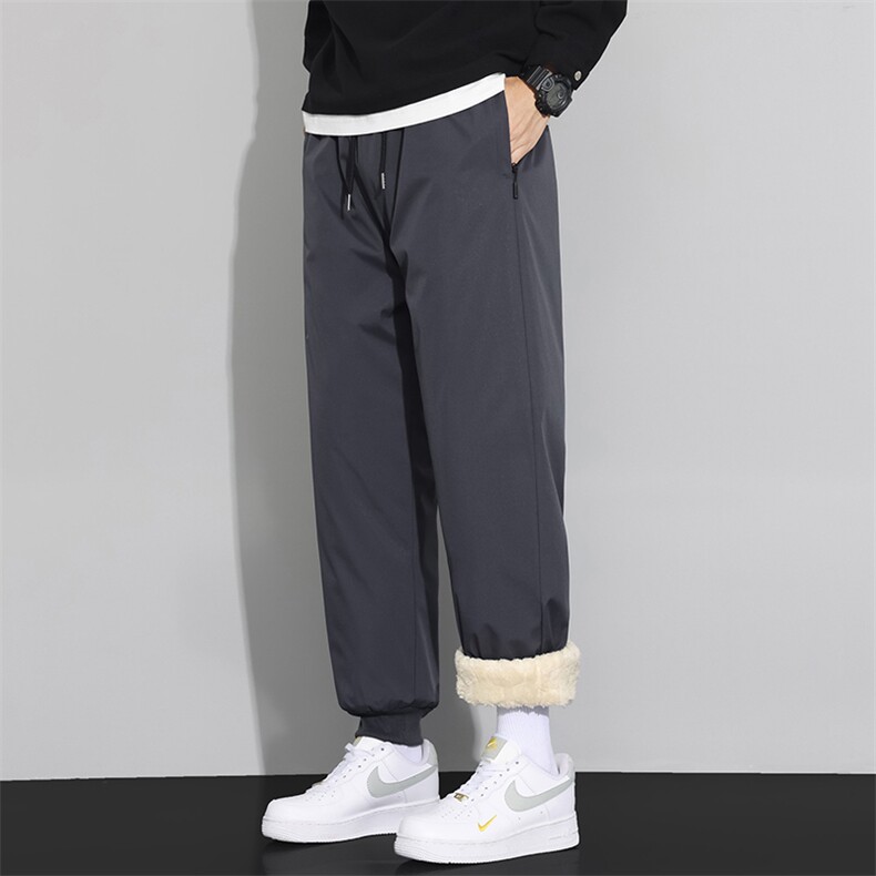 休闲裤男士冬季加绒加厚保暖宽松2025新款潮牌束脚裤JR1821-特P35图片