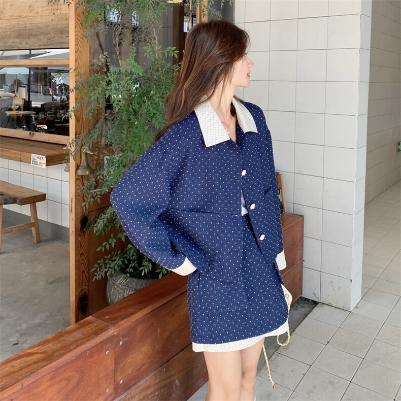 26春新款-轻奢高级感撞色波点设计格纹半裙套装2602-P175K288,女装套装/套裙,2B190