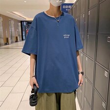 夏季港风ins短袖男潮流宽松潮牌五分袖RT12P28图片