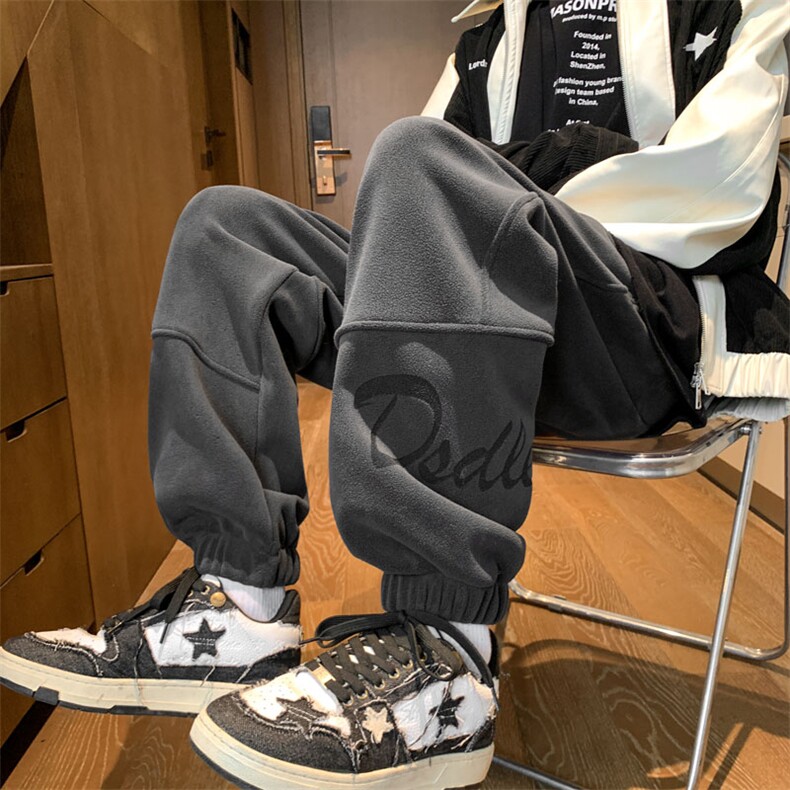 抖音品质大码男裤重磅双面奥粒绒加绒加厚束脚休闲裤M-5XL特P45图片