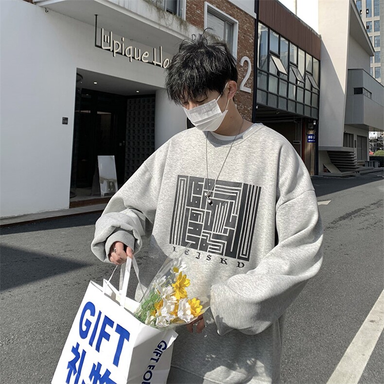 B266-T06-P5523年春季新款宽松休闲圆领情侣套头卫衣,男装卫衣,星座B257-1
