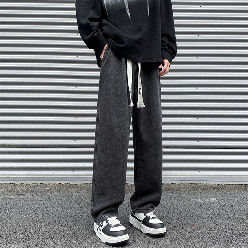8XL-M牛仔裤男士直筒宽松特大码胖子阔腿裤男款长裤NZ110-P45控58图片