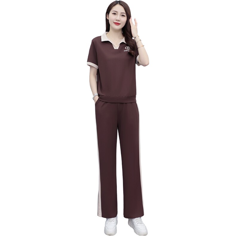 【现货当天发货】妈妈夏装运动服套装新款女休闲t恤减龄两件套,女装套装/套裙,妃曼