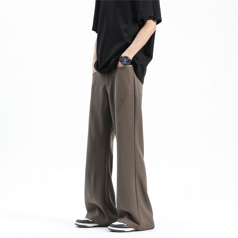 得物唯品2025春款cleanfit半松紧微喇叭冰丝西裤K3336-P45，男装西裤，电商042