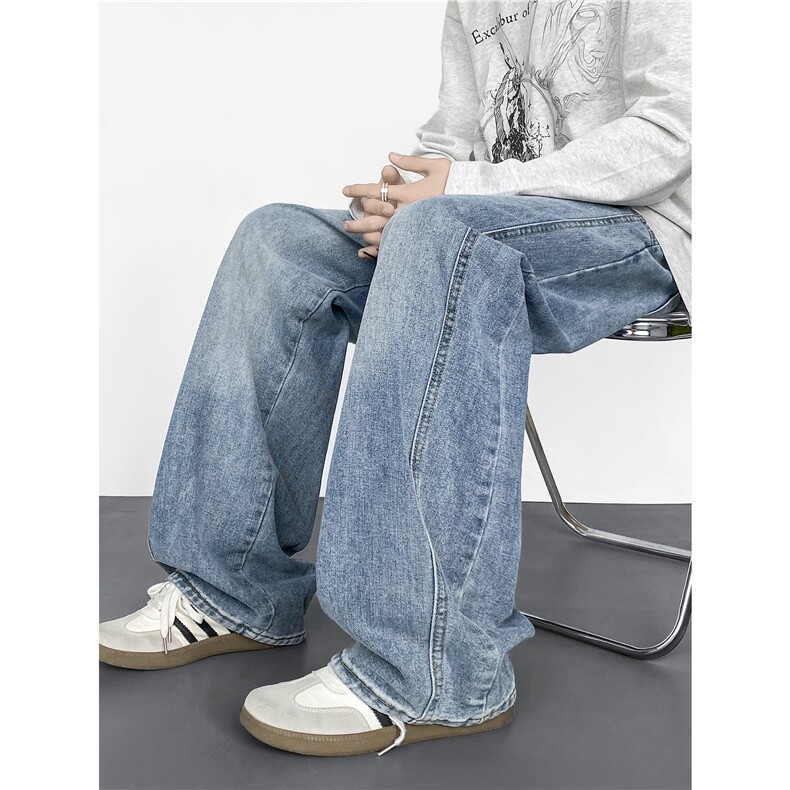 抖音品质春季新款美式复古水洗宽松牛仔裤B315-K25630-p65控88,男装牛仔裤,电商B315