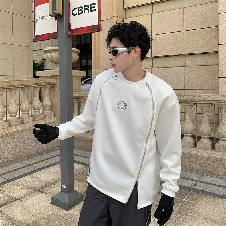 美式高街卫衣男长袖拉链个性帅气2023秋冬季新款ins外套WB115-P47,男装卫衣,星座412-3