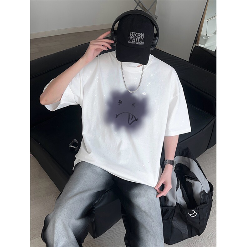 量大优供抖音视频 支持得物配合二开美式满天星亮片短袖T恤MTX518图片