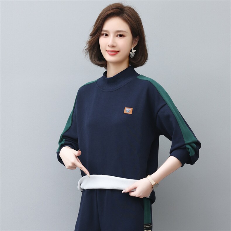 加绒女士卫衣2025秋冬季新款时尚休闲运动洋气减龄妈妈,女装卫衣/绒衫,涵誉