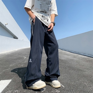 冲锋运动裤男女潮牌户外夏季宽松直筒休闲侧边拉链长裤子K008-P40图片