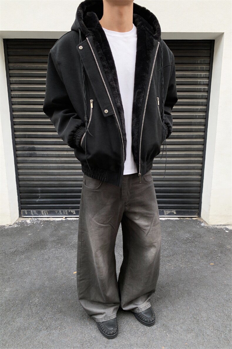 XZ514-2-25108-P110一体毛座山雕连帽棉服加厚保暖夹克冬季外套男,男装夹克,星座514-2(原B239)