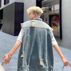 港风潮男时尚牛仔背心马甲228-1-1505-P75，男装背心/马甲，星座228-1