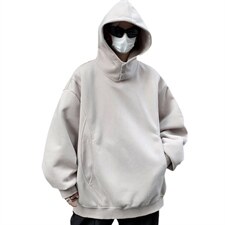 重磅连帽卫衣男士春秋季纯色宽松美式大码380g新款潮流外套，女装短外套，星座715-4