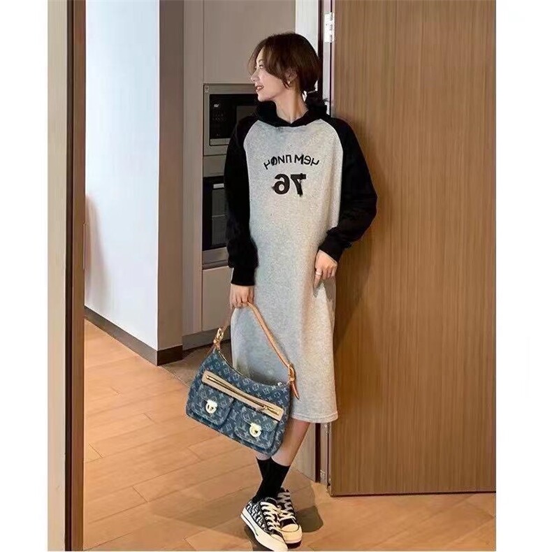 冬款加绒卫衣长款，女装卫衣/绒衫，寸汐