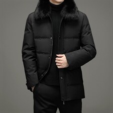 冬季中年羽绒服可脱卸毛领男中长款加厚冬装外套MYYL8903-P300图片