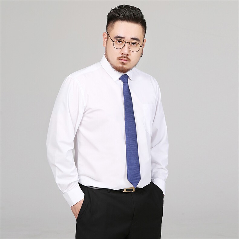 S-8XL男士长袖衬衫四季免烫肥佬纯色长袖衬衣加肥加大码1558款P55,男装衬衫,星座802