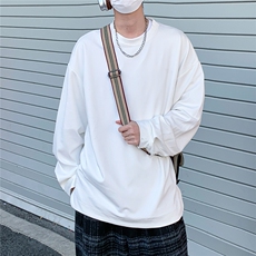 2026春装肌理感男士长袖T恤潮流男袖子纽扣设计W56681/特P35白6，男装T恤，电商A094