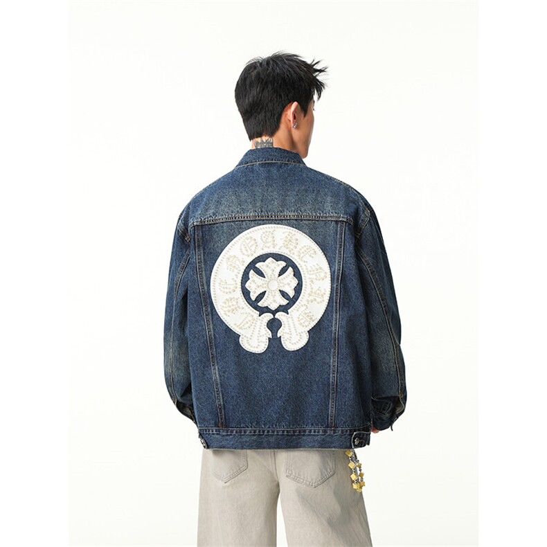 水洗牛仔外套男款春美式痞帅上衣服宽松休闲工装夹克JK1320-P128,男装工装外套,星座1103-3