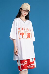 夏季爱印花中性风三色宽松T恤 A071-5502-P25（控38）图片