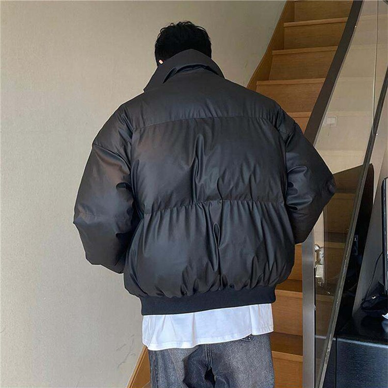 网图25冬季立领PU皮棉服男装短款棉衣外套冬装情侣面包服S526特70,男装棉衣,电商A233-1