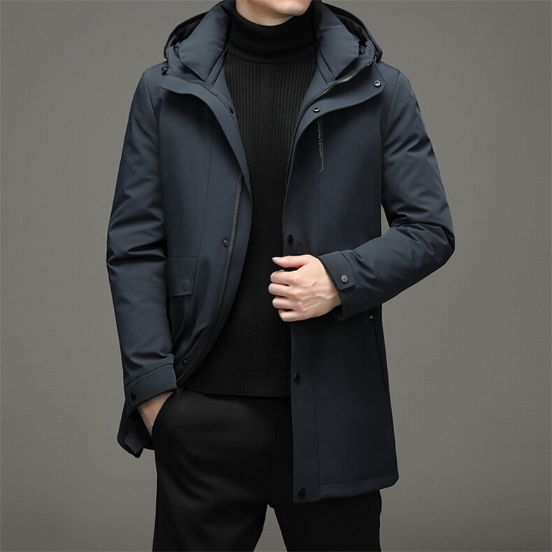 2021中长款羽绒服男白鹅绒厚款潮牌休闲新款男士外套ZG2909-P400,男装羽绒服,电商B212（原钱塘6029）