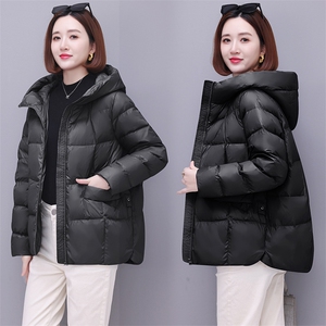 时尚保暖女士羽绒服 大码宽松显瘦纯色外套 冬季必备长袖棉衣图片